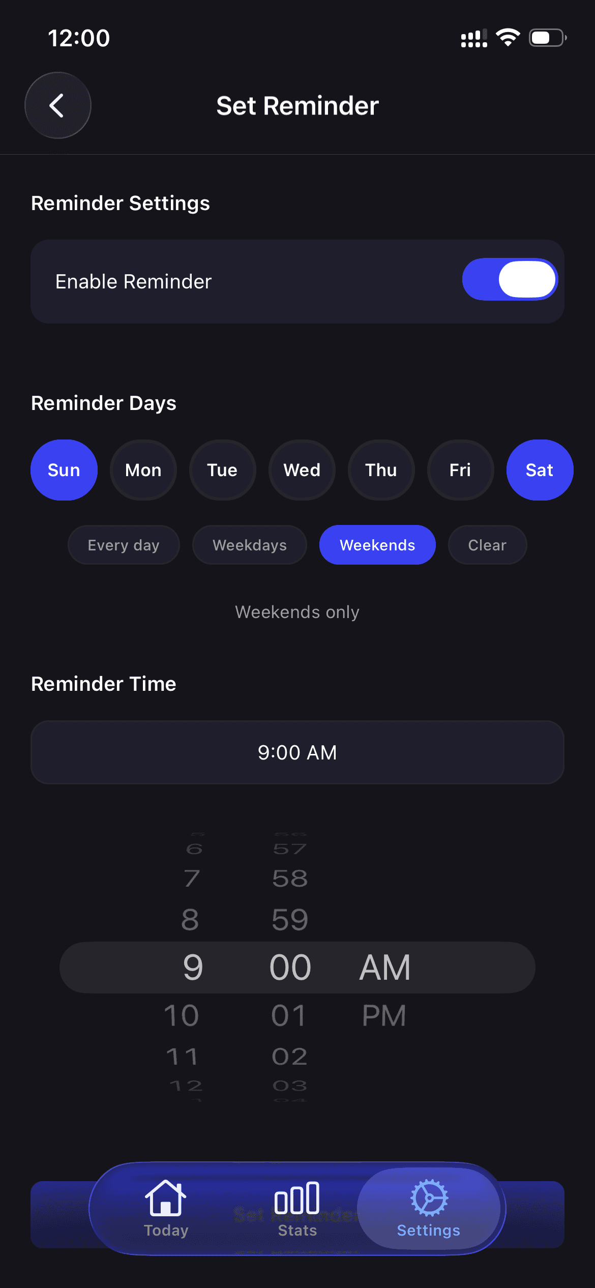 Reminder Settings