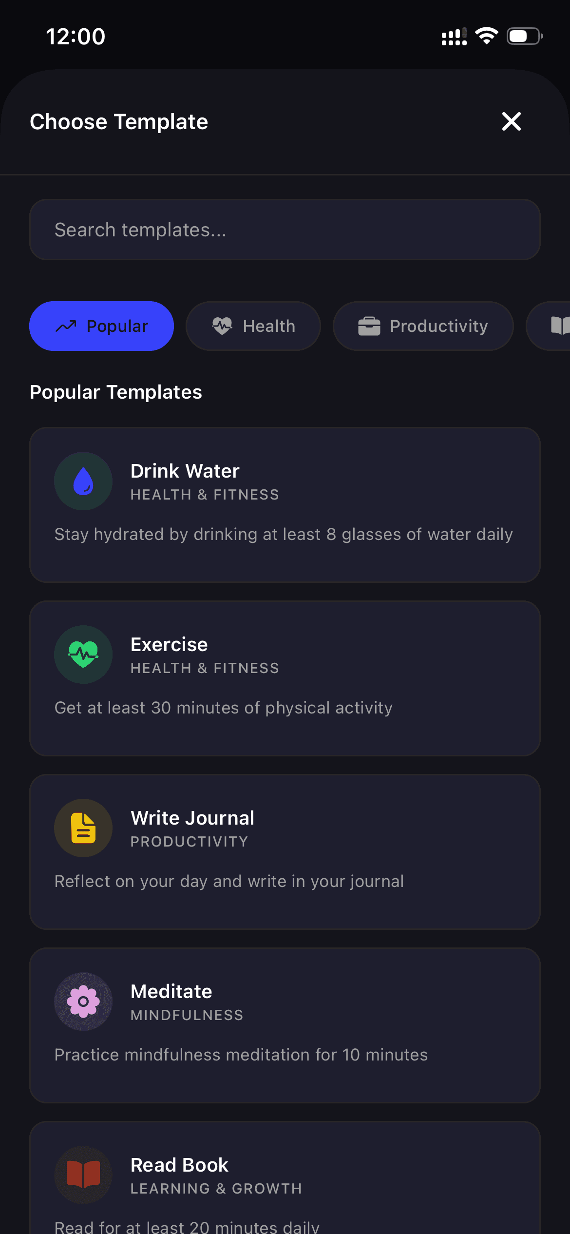 Habit Templates